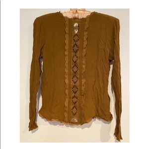 H&M Viscose Top with Lace Detail